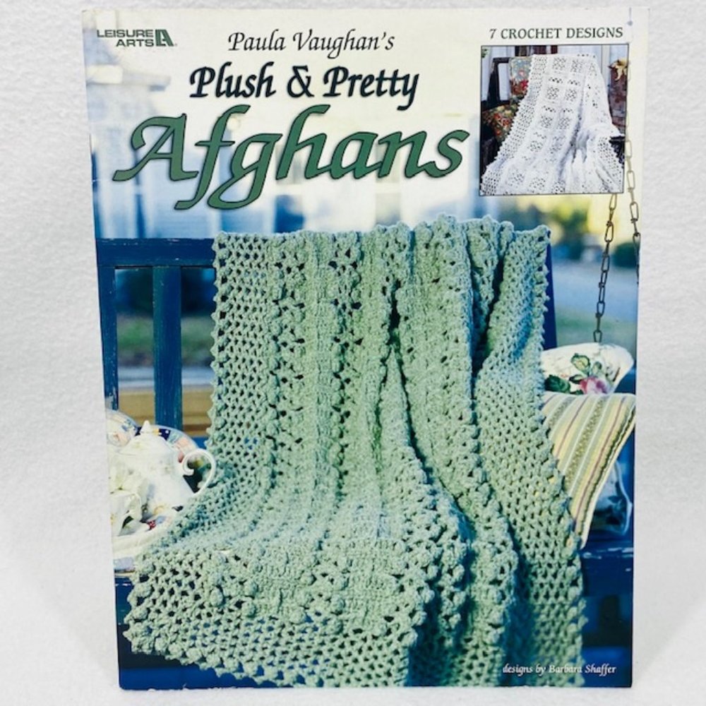 Rare Paula Vaughan's Plush & Pretty Afghans  Booklet (2004)